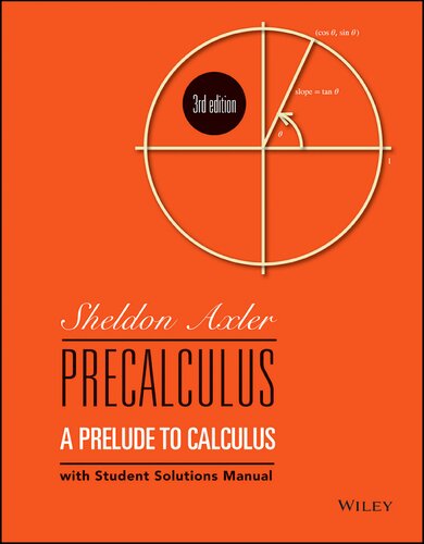 Precalculus A Prelude To Calculus Sheldon Jay Axler