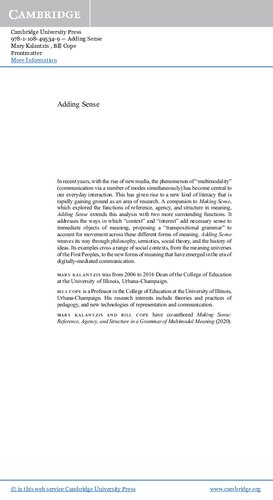 Adding Sense Context And Interest In A Grammar Of Multimodal Meaning Mary Kalantzis Bill Cope