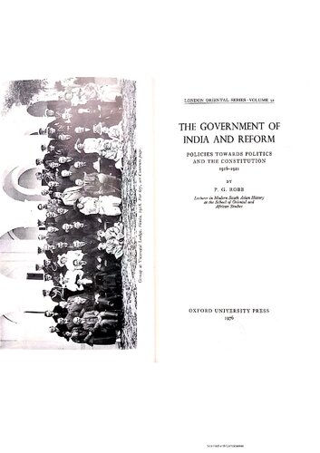 The Government Of India And Reform Policies London Oriental Series P G Robb