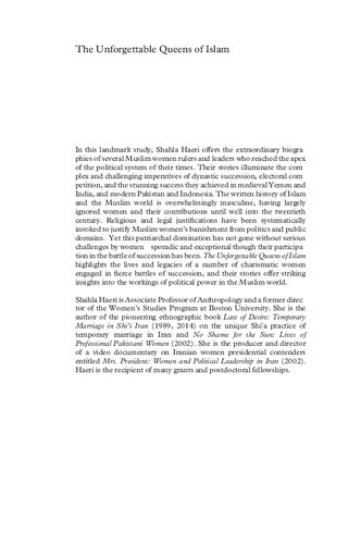 The Unforgettable Queens Of Islam Succession Authority Gender Shahla Haeri