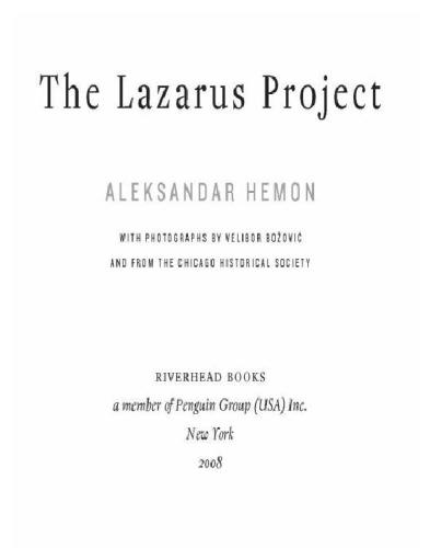 The Lazarus Project Kindle Ed Aleksandar Hemon