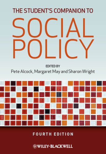 The Students Companion To Social Policy 4 Ed Alcock Pete