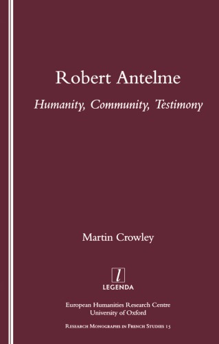 Robert Antelme Humanity Community Testimony 1 Publ Martin Crowley