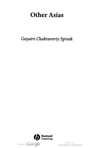 Other Asias 1st Edition Gayatri Chakravorty Spivak