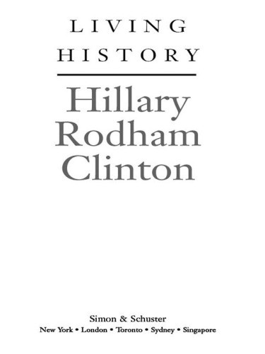 Living History First Scribner Trade Pbk Edition Hillary Rodham Clinton