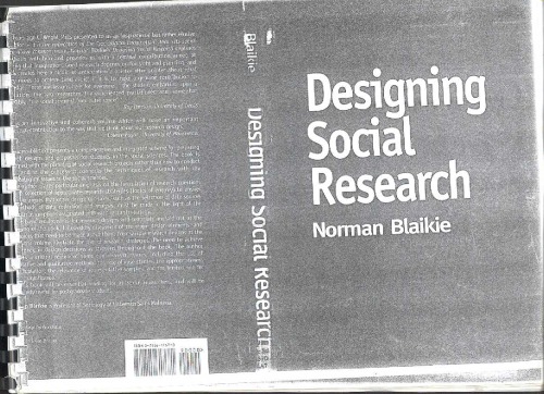 Designing Social Research The Logic Of Anticipation Third Edition Blaikie
