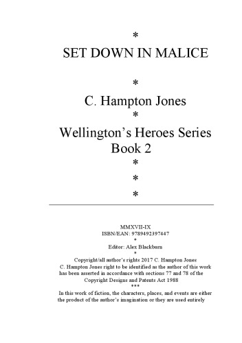 Set Down In Malice Blackburn Alexhampton Jones Constance