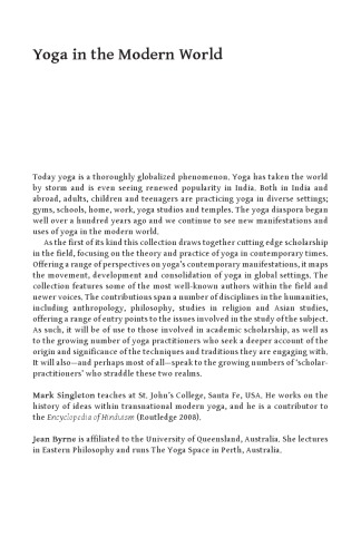 Yoga In The Modern World Contemporary Perspectives Paperback Edition Digital Printing Byrne