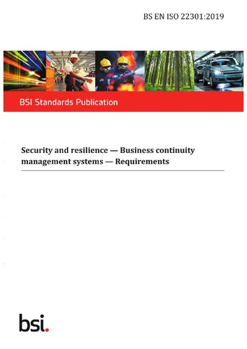 Bs Iso 223012019 Security And Resilience Business Continuity Management Systems Requirements 2019th Edition Iso