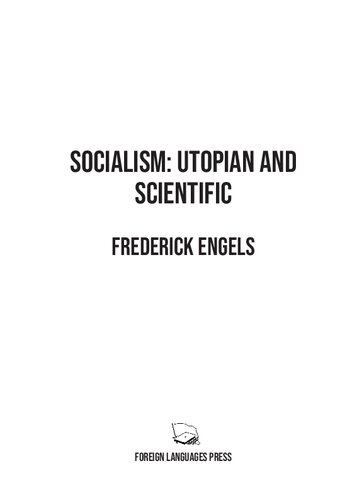Socialism Utopian And Scientific Frederick Engels