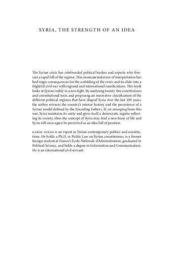 Syria The Strength Of An Idea The Constitutional Architectures Of Its Political Regimes Karim Atassi