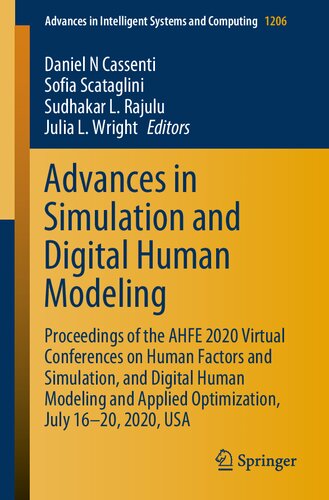 Advances In Simulation And Digital Human Modeling 1st Edition Daniel N Cassenti Editor