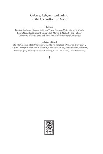 Journeys In The Roman East Imagined And Real Maren R Niehoff Editor