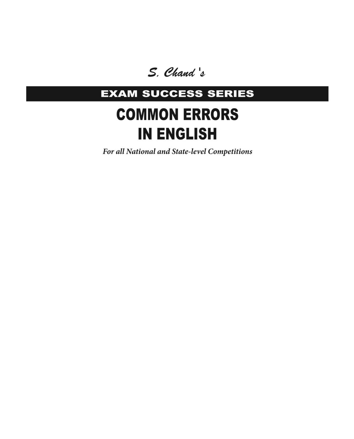 Common Errors In English 1st Shalini Verma