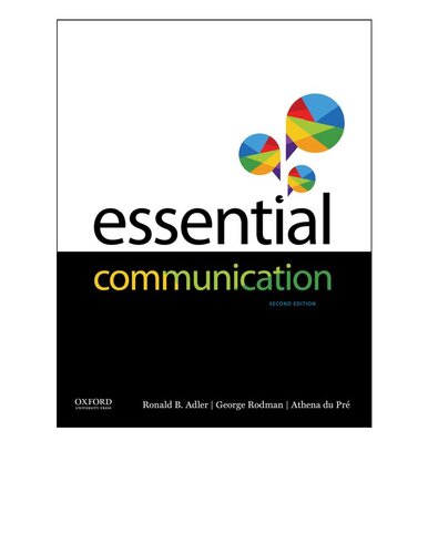 Essential Communication 2nd Edition Ronald Adler Athena Du Pr