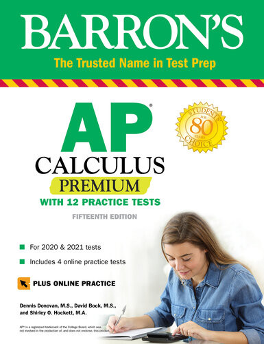 Ap Calculus Premium With 12 Practice Tests Barrons Test Prep David Bock