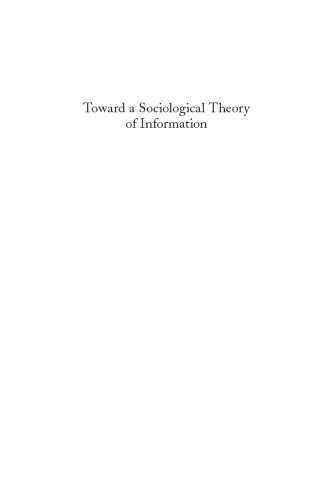 Toward A Sociological Theory Of Information Harold Garfinkel