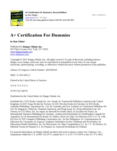 A Certification For Dummies 2 Uppl Gilster Ron