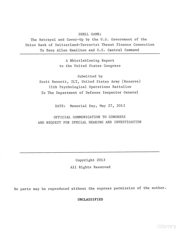Shell Game A Military Whistleblowing Report To The Us Congress Scott Bennett
