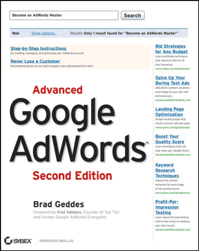 Advanced Google Adwords 2nd Edition Geddes Brad