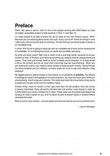 Atar Notes Hsc Year 12 Physics 2019 Jamon Windeyer