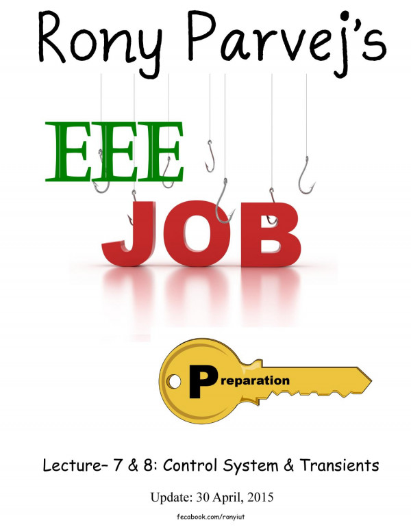 Control Systems And Transients For Competitive Exams 1st Edition Rony Parvez