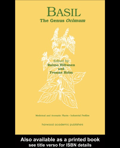 Basil The Genus Ocimum Hiltunen Raimoholm Yvonne
