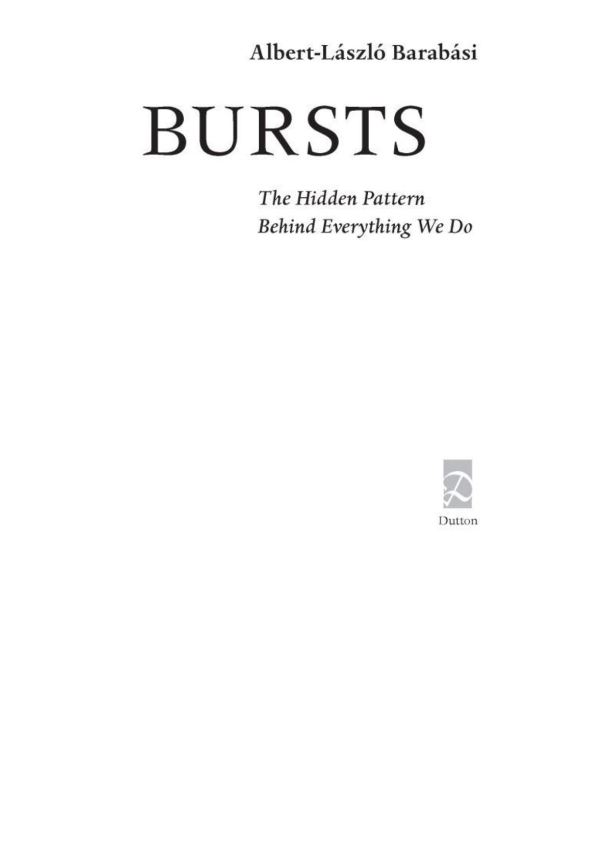Bursts Albertlaszlo Barabasi