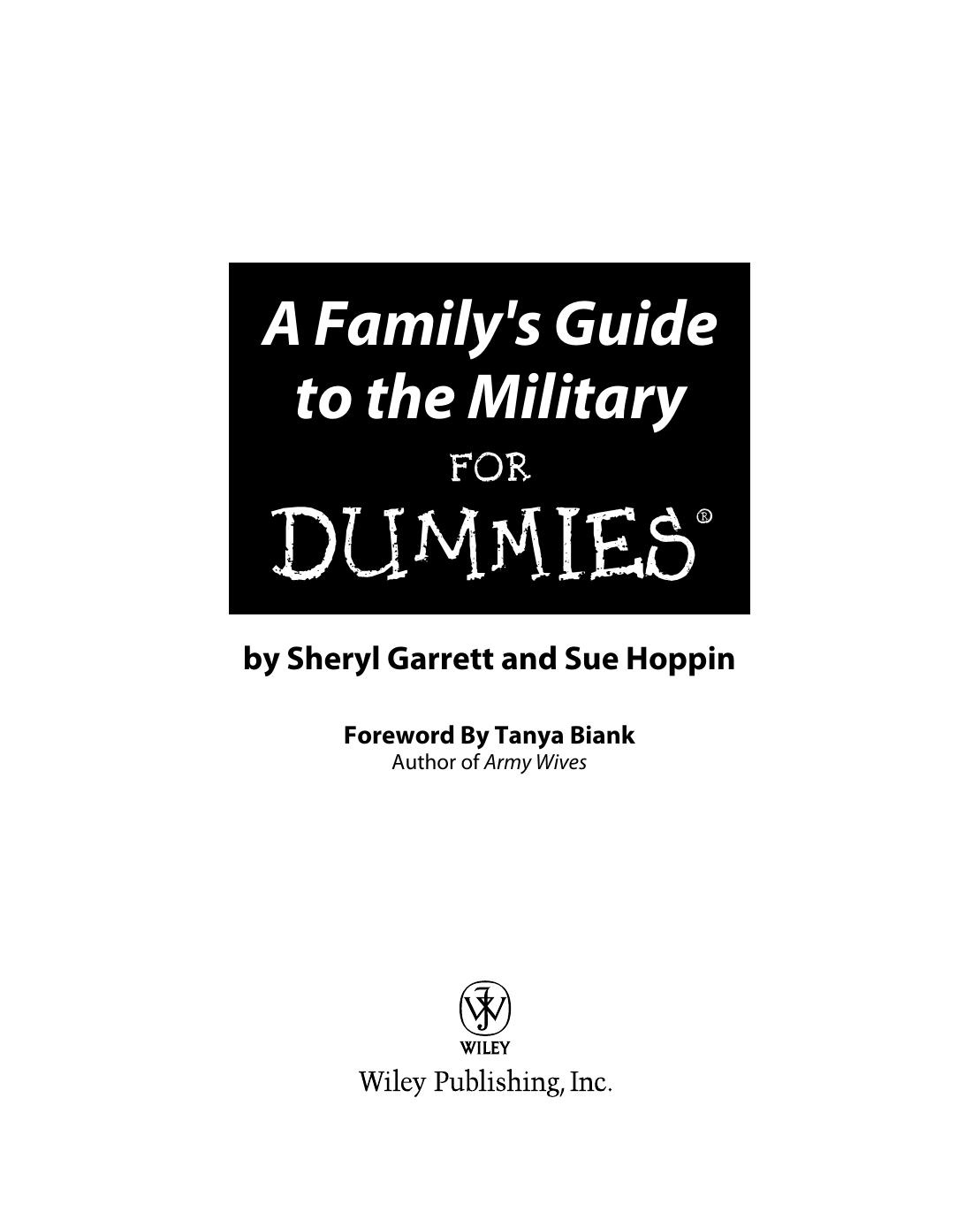 A Familys Guide To The Military For Dummies Isbn 0470386975 Sheryl Garrett And Sue Hoppin