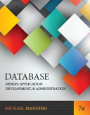 Database Design Application Development And Administration 7e Looseleaf 7th Edition Michael V Mannino