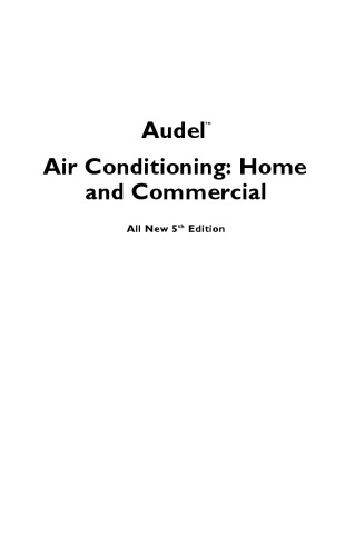 Audel Air Conditioning Home And Commercial All New 5 Auflage Anderson