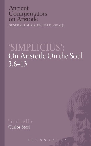 On Aristotle On The Soul 3613 Aristotelesof Cilicia Simpliciusaristotle