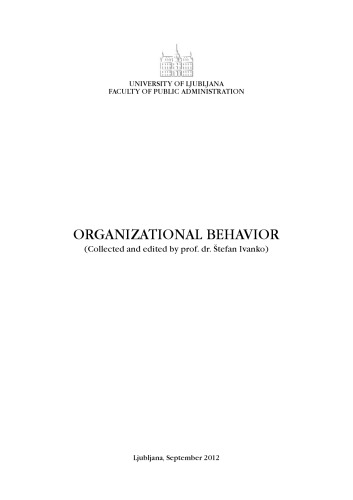 Organizational Behavior 1 Objava Ivanko štefan