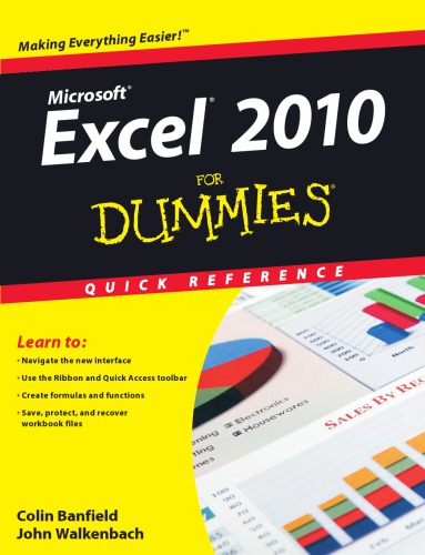 Excel 2010 For Dummies Quick Reference Banfield Colinwalkenbach