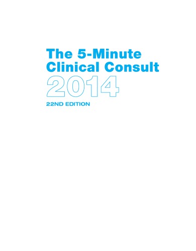 The 5minute Clinical Consult 2014 Standard 22th Ed Baldor Robert Adomino
