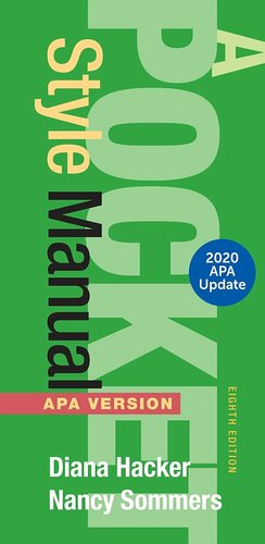 A Pocket Style Manual Apa Version 8th Edition Diana Hacker Nancy Sommers
