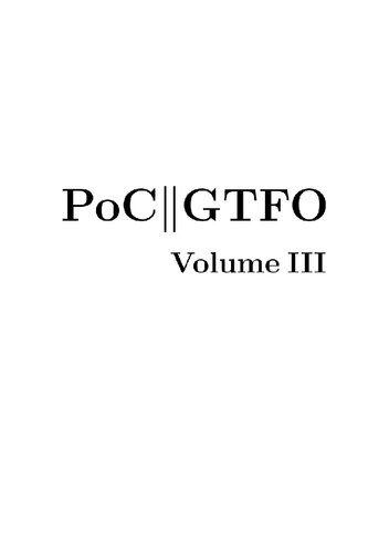 Poc Or Gtfo Volume 3 Manul Laphroaig