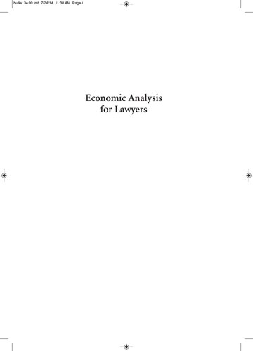 Economic Analysis For Lawyers Third Edition 3rd Edition Henry N Butler