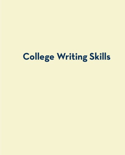College Writing Skills With Readings 9th Edition Langan John