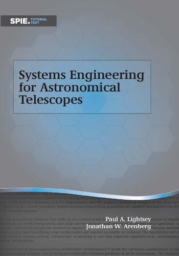 Systems Engineering For Astronomical Telescopes Paul A Lightsey