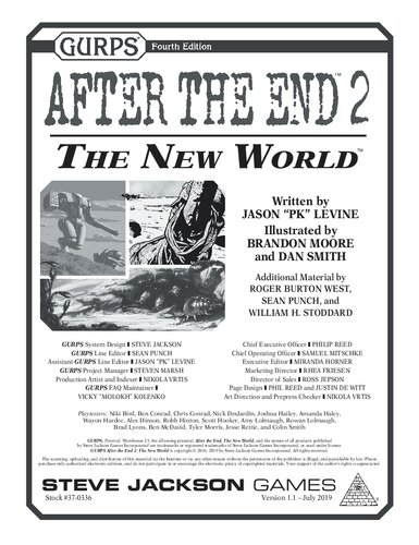 Gurps After The End 2 The New World Jason Pk Levine