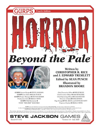 Gurps Horror Beyond The Pale Christopher R Rice J Edward Tremlett