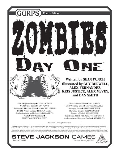 Gurps Zombies Day One Sean Punch