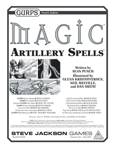 Gurps Magic Artillery Spells Sean Punch
