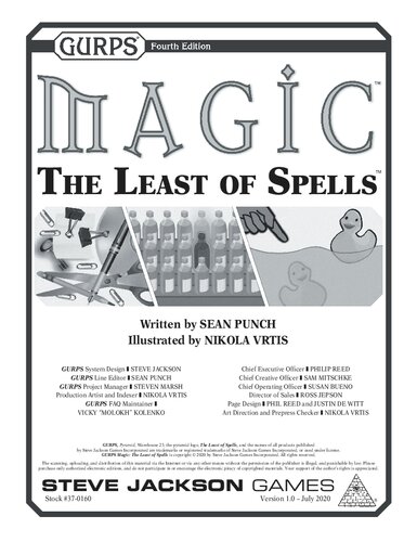 Gurps Magic The Least Of Spells Sean Punch