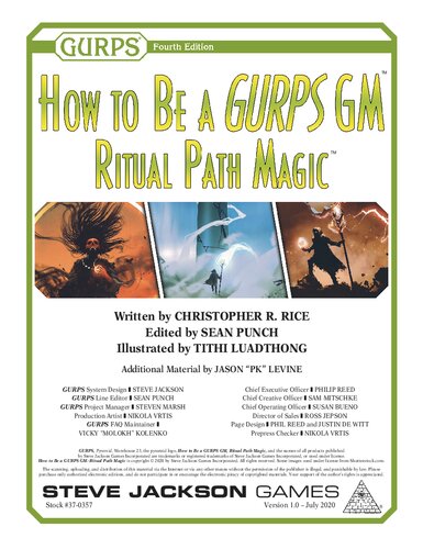 How To Be A Gurps Gm Ritual Path Magic Christopher R Rice Jason Pk Levine