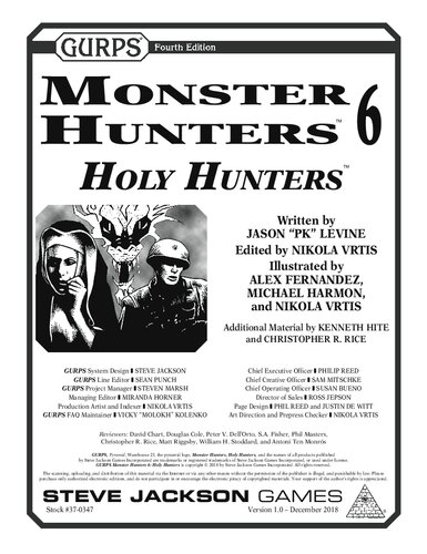 Gurps Monster Hunters 6 Holy Hunters Jason Pk Levine Nikola Vrtis