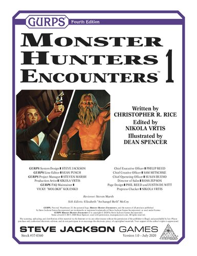 Gurps 4th Edition Monster Hunters Encounters 1 Christopher R Rice
