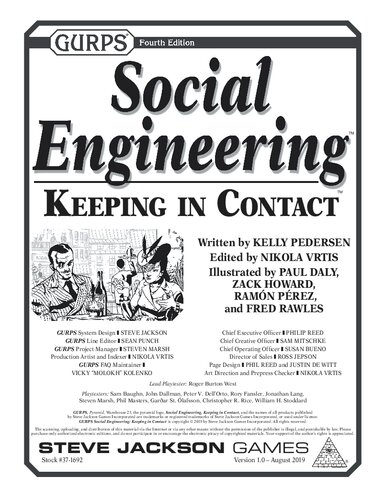 Gurps Social Engineering Keeping In Contact Kelly Pedersen