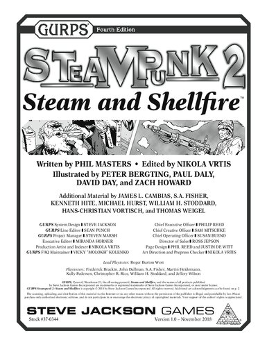 Gurps Steampunk 2 Steam And Shellfire Phil Masters Nikola Vrtis